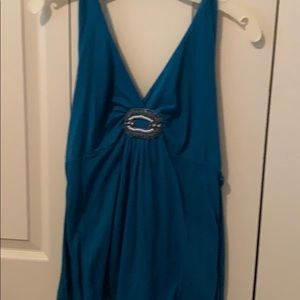 Teal blue halter top
